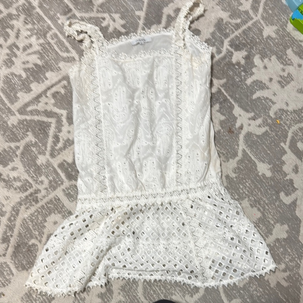 White Eyelet Lace coverup dress